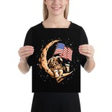 Poster - Astronaut Moon USA Flag [NV005]