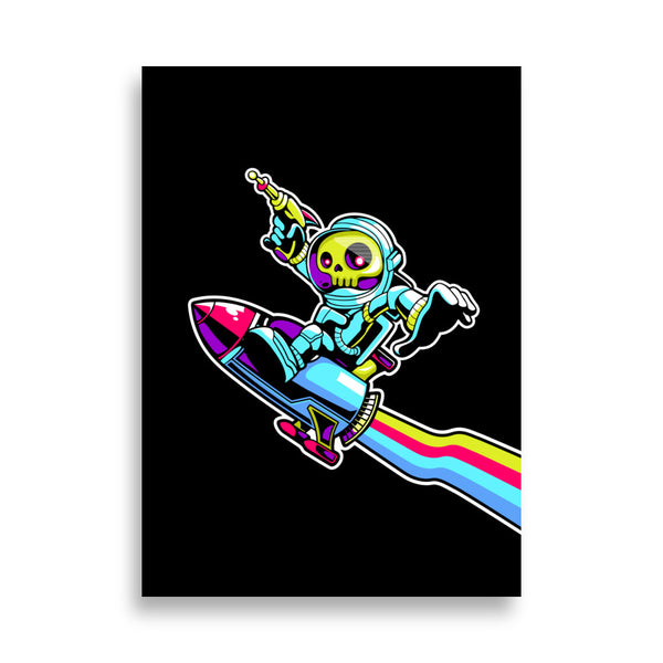Poster - Astronaut Skull Rocket [NV007]