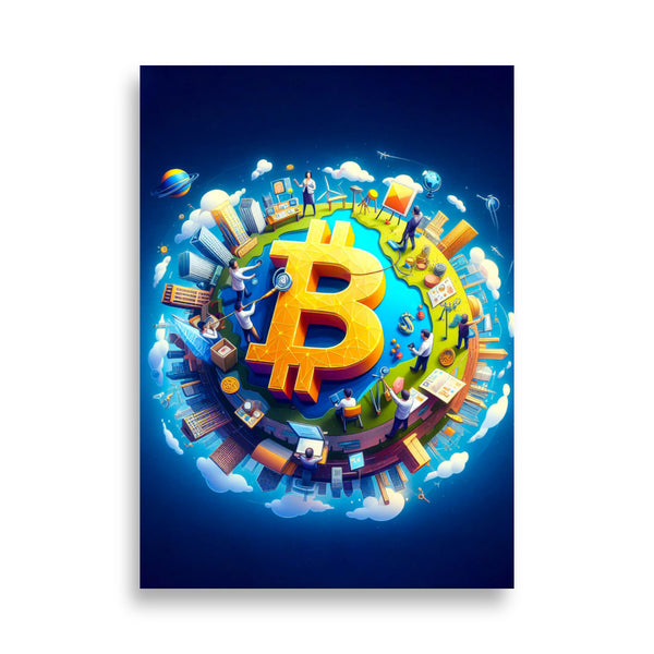 Poster - Bitcoin Earth Globe [NV077]