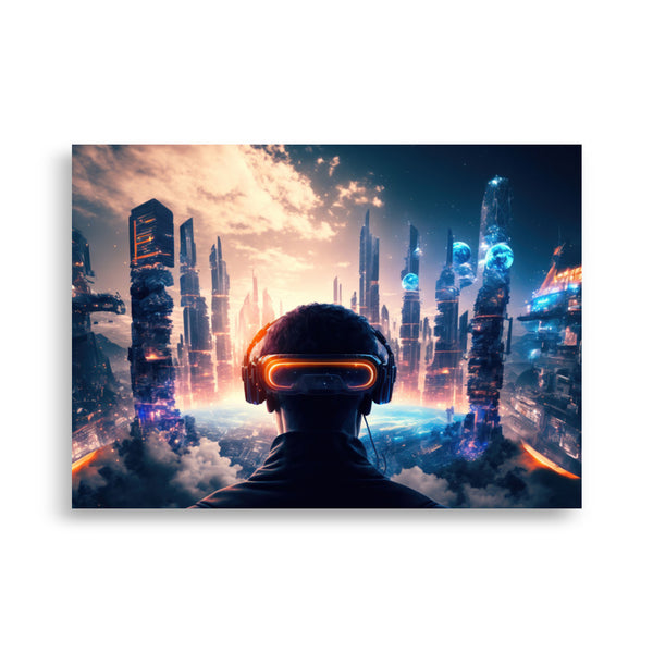 Poster - Man VR Cityscape [NV136]