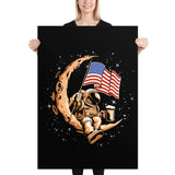 Poster - Astronaut Moon USA Flag [NV005]