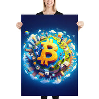 Poster - Bitcoin Earth Globe [NV077]